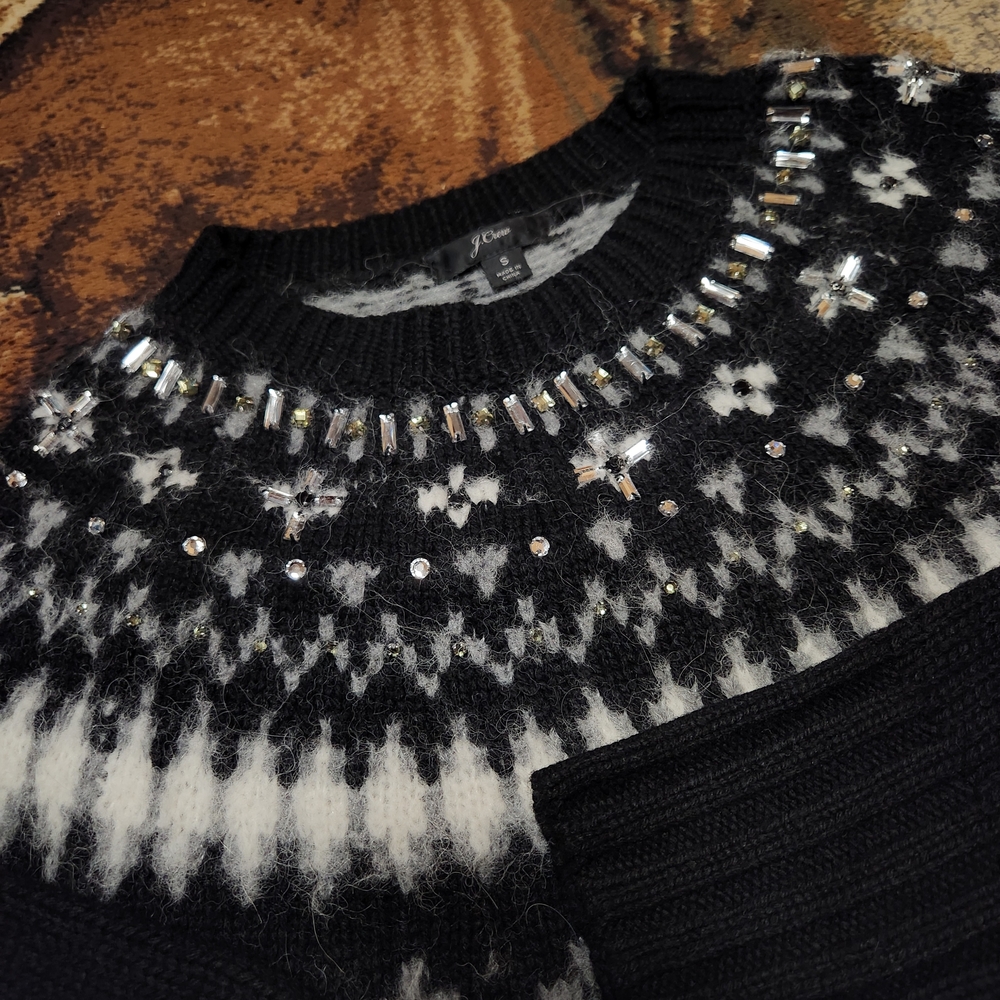 J. Crew Black and White Patterned Sweater - Picture 3 of 10
